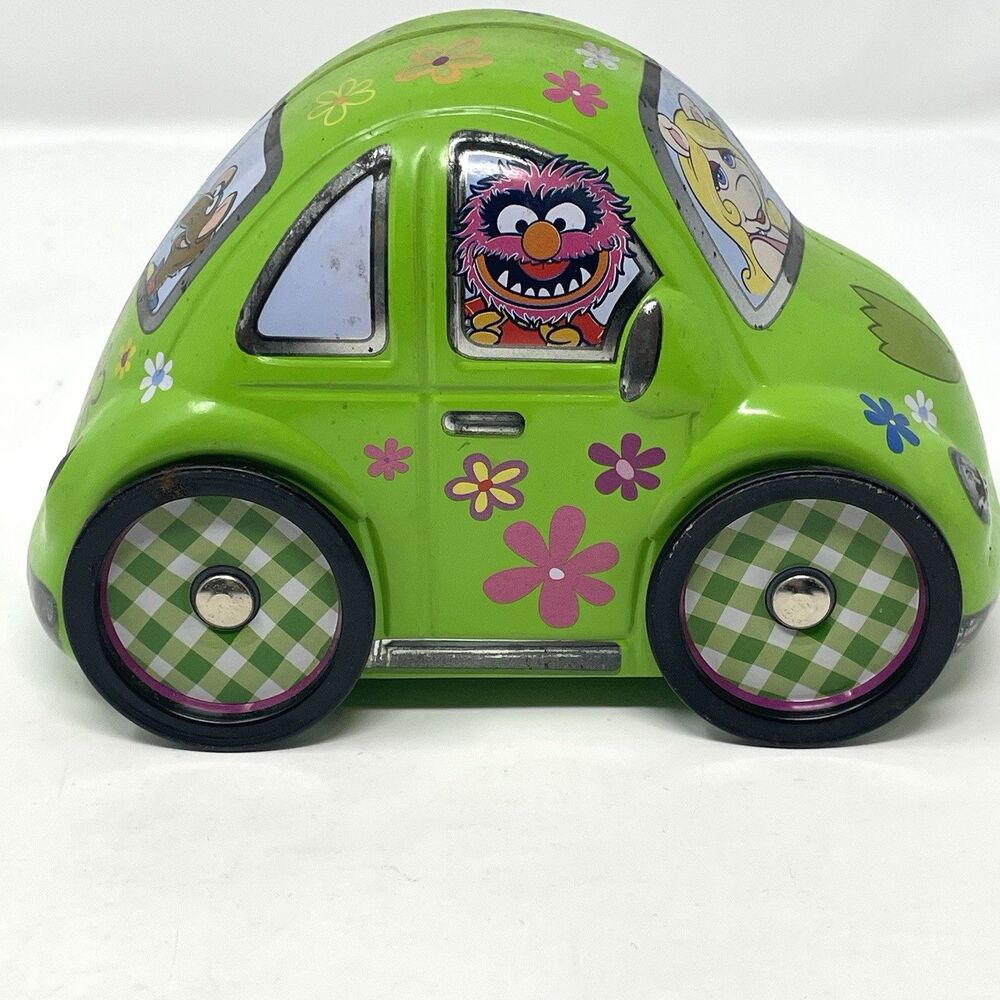 Vintage Muppets Jim Henson Metal Tin Car VW Beetle Kermit Miss Piggy Fozzi Gonzo - Picture 4 of 11